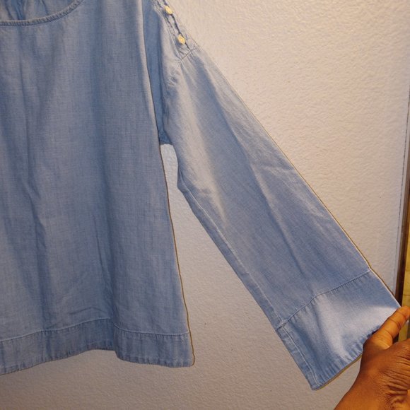 Madewell light blue chambray top - Picture 3 of 5